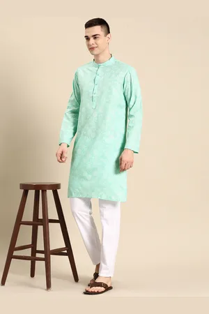 Men Floral Printed Regular Kurta With Pyjamas