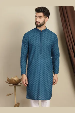 Floral Embroidered Thread Work Pure Cotton Straight Kurta