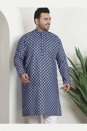 Ethnic Motifs Printed Band Collar Straight Kurta