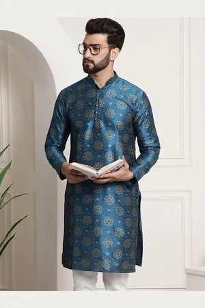 Floral Printed Mandarin Collar Straight Kurta