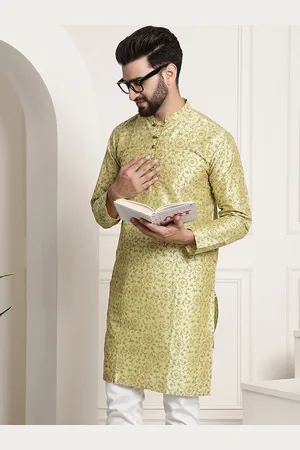 Floral Printed Mandarin Collar Long Sleeves Straight Kurta